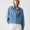 Camicia corta in denim
