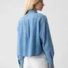 Camicia corta in denim
