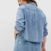 Camicia corta in denim