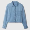 Camicia corta in denim