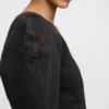 Camicia corta in denim con maniche a campana