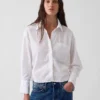 Camicia corta oversize in popeline di cotone biologico