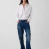 Camicia corta oversize in popeline di cotone biologico