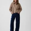 Camicia corta oversize in popeline di cotone biologico