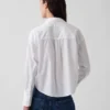 Camicia corta oversize in popeline di cotone biologico