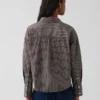 Camicia corta oversize in popeline di cotone biologico