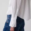 Camicia corta oversize in popeline di cotone biologico