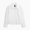 Camicia corta oversize in popeline di cotone biologico