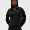 Camicia corta trasparente con orlo dritto