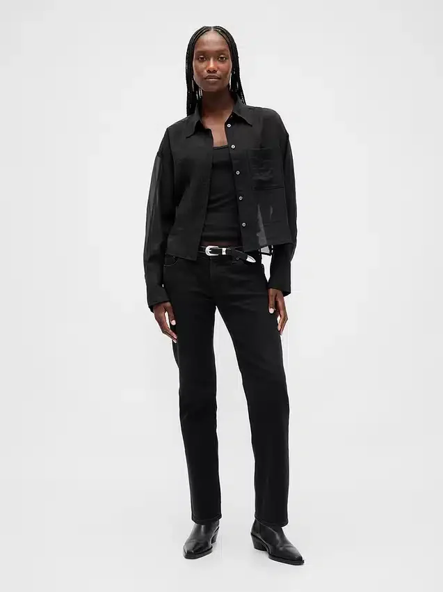Camicia corta trasparente con orlo dritto