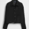 Camicia corta trasparente con orlo dritto