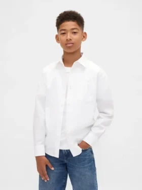 Camicia da bambino in popeline, modello casual