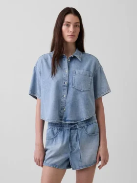Camicia da campeggio oversize in denim morbidissimo