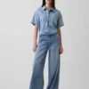 Camicia da campeggio oversize in denim morbidissimo