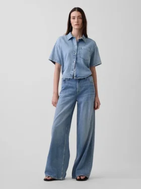 Camicia da campeggio oversize in denim morbidissimo