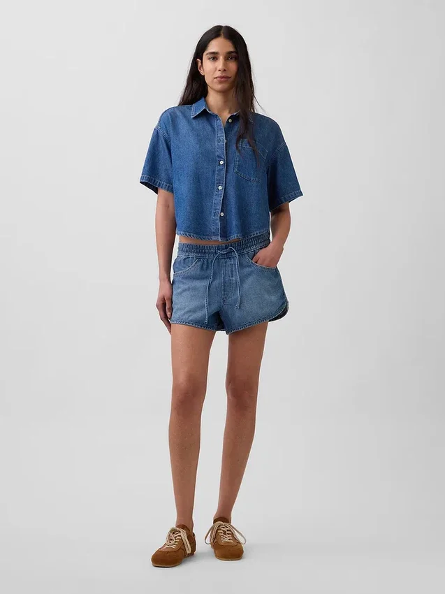Camicia da campeggio oversize in denim morbidissimo