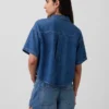 Camicia da campeggio oversize in denim morbidissimo