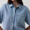 Camicia da campeggio oversize in denim morbidissimo