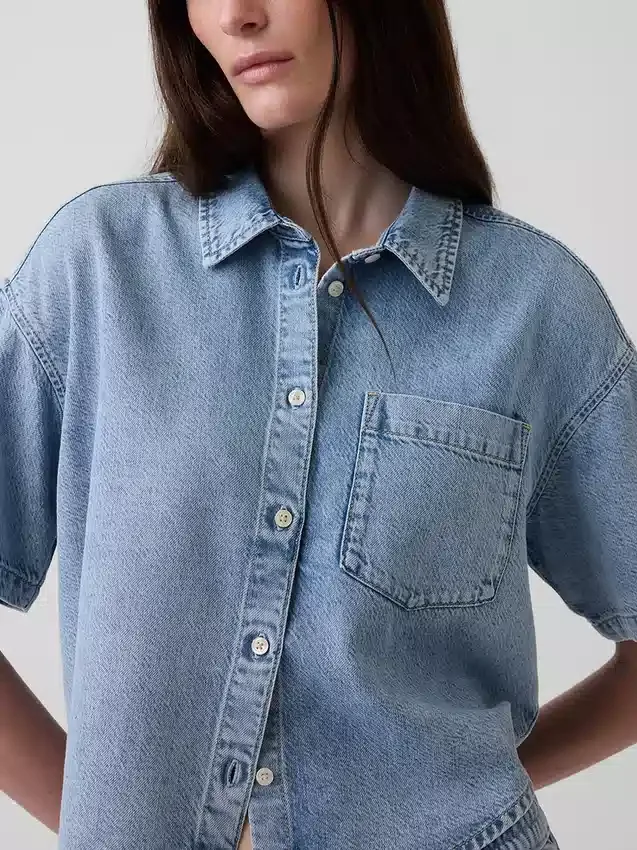 Camicia da campeggio oversize in denim morbidissimo