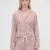 Camicia da pigiama a righe in flanella dal taglio morbido GAP × Summer Fridays