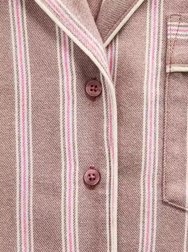 Camicia da pigiama a righe in flanella dal taglio morbido GAP × Summer Fridays