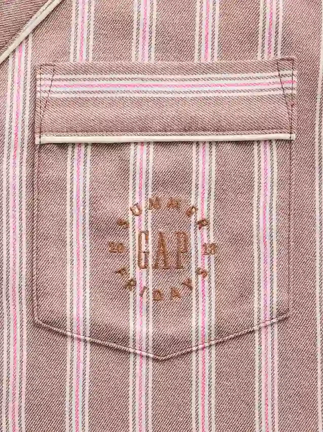 Camicia da pigiama a righe in flanella dal taglio morbido GAP × Summer Fridays
