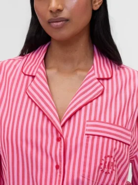 Camicia da pigiama a righe in popeline dal taglio comodo GAP × Summer Fridays