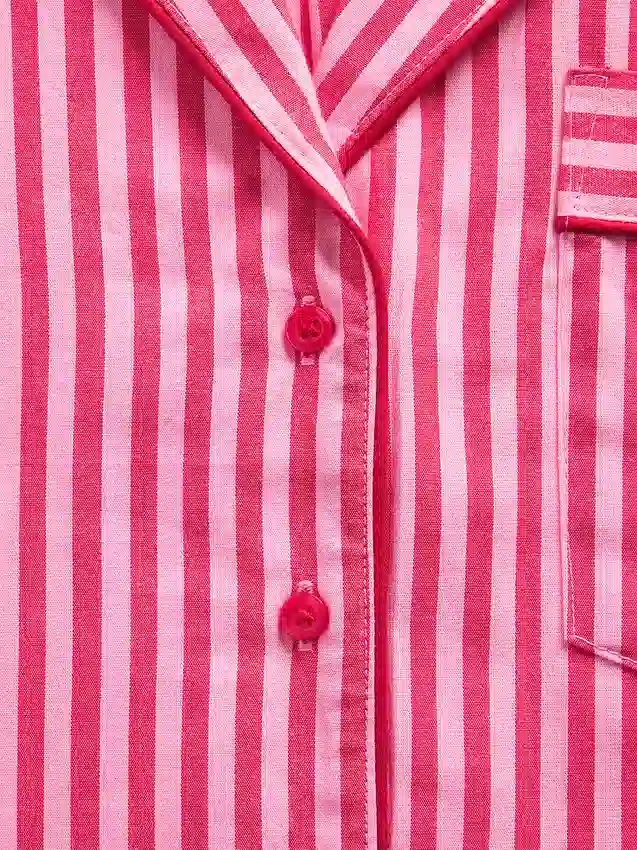 Camicia da pigiama a righe in popeline dal taglio comodo GAP × Summer Fridays