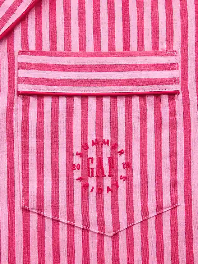 Camicia da pigiama a righe in popeline dal taglio comodo GAP × Summer Fridays