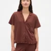 Camicia da pigiama con volant