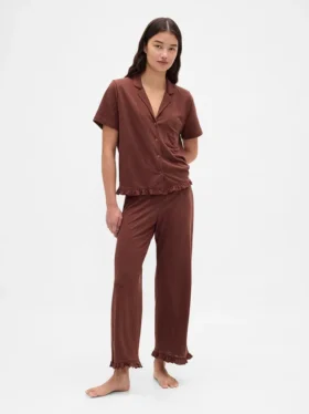 Camicia da pigiama con volant