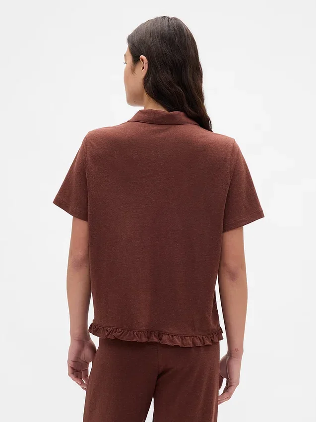 Camicia da pigiama con volant