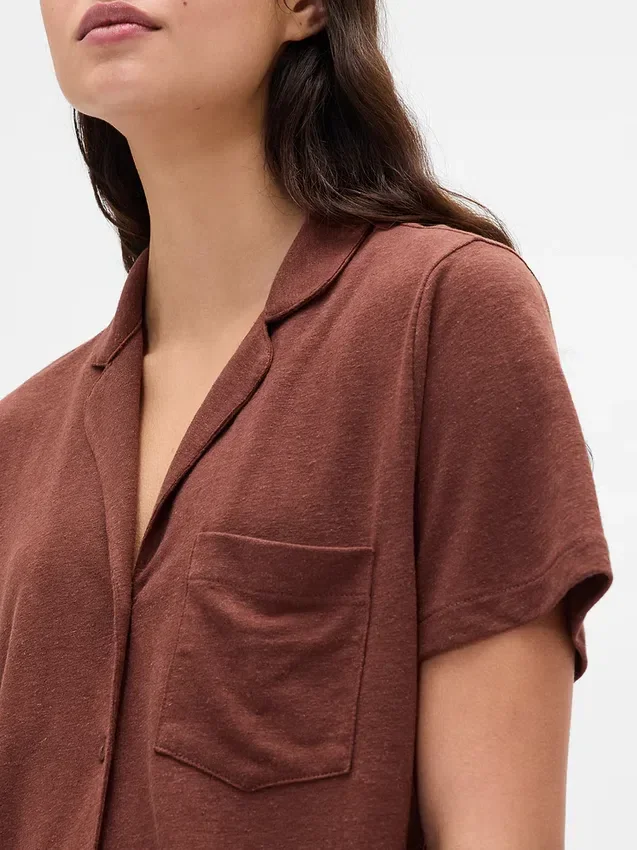 Camicia da pigiama con volant