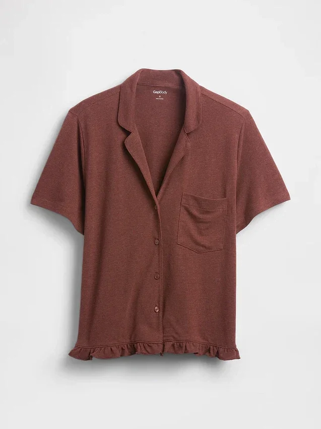 Camicia da pigiama con volant