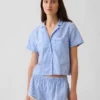 Camicia da pigiama corta in popeline