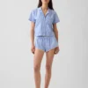 Camicia da pigiama corta in popeline