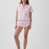 Camicia da pigiama corta in popeline