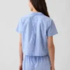 Camicia da pigiama corta in popeline