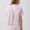 Camicia da pigiama corta in popeline
