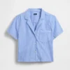 Camicia da pigiama corta in popeline