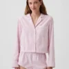 Camicia da pigiama corta oversize in popeline