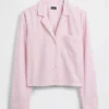Camicia da pigiama corta oversize in popeline