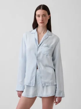 Camicia da pigiama in popeline