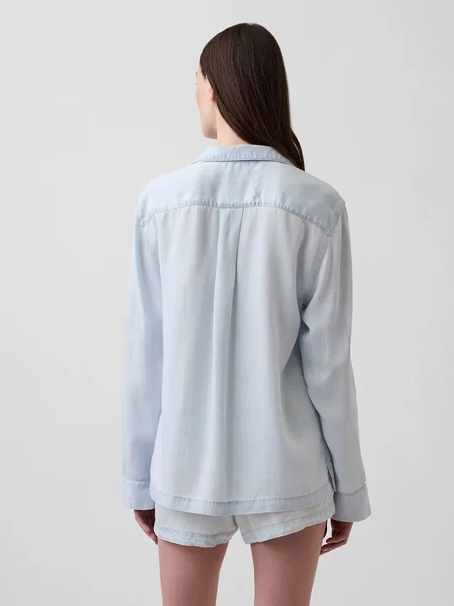 Camicia da pigiama in popeline
