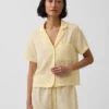 Camicia da pigiama oversize in garza stropicciata