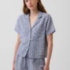 Camicia da pigiama oversize in garza stropicciata