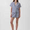 Camicia da pigiama oversize in garza stropicciata