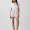 Camicia da pigiama oversize in garza stropicciata