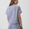 Camicia da pigiama oversize in garza stropicciata