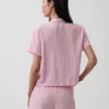 Camicia da pigiama oversize in garza stropicciata